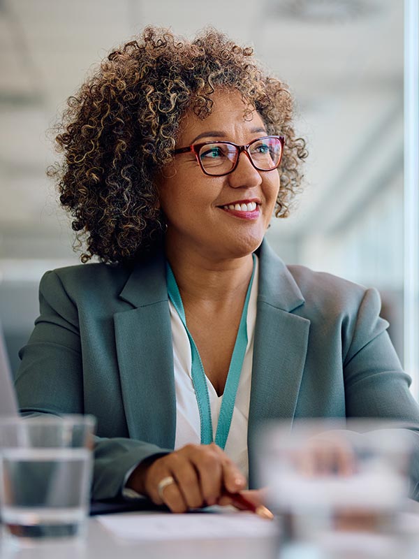 A smiling business woman