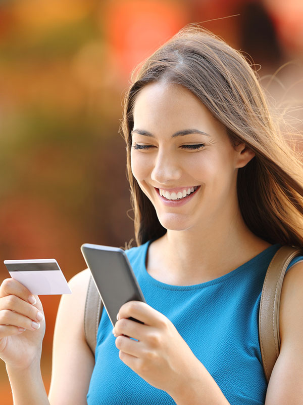 A woman checking her phone